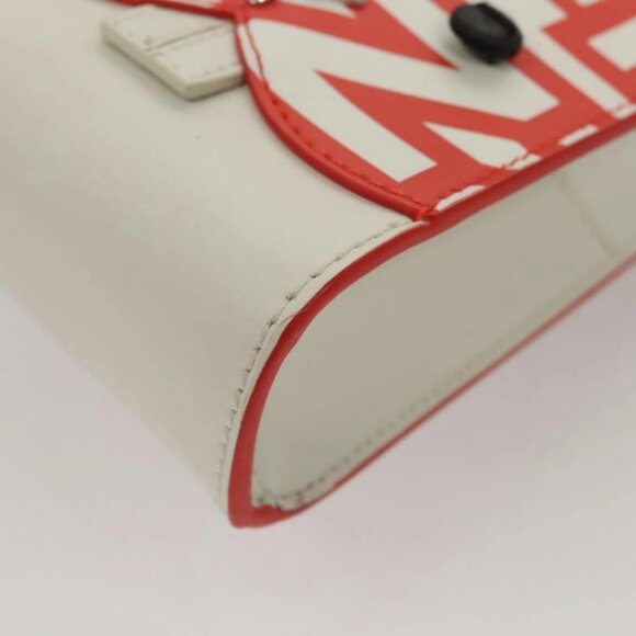 FENDI Bunny Mark Jacobs Collaboration Bag Leather White Red Silver Auth BD1711AM - Picture 4 of 16